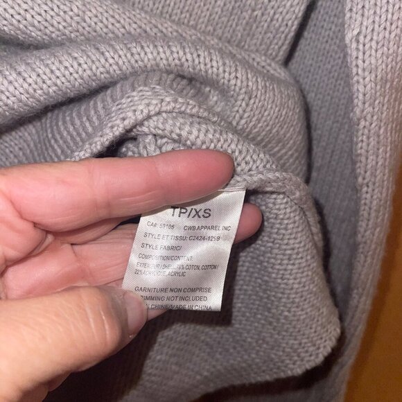 Charlie B Womens Sweater Size XS Gray Long Sleeve With Smiley Face Knit - Picture 5 of 6